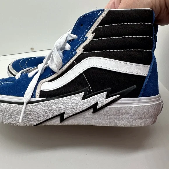 VANS Sk8-Hi Bolt True Blue & Black Suede Canvas High Top Sneakers Men’s Size 5.5 - Picture 9 of 11